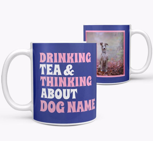 'Drinking Tea...' - Personalized {breedFullName} Photo Upload Mug